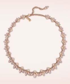 Pearly Leaves ketting in lichtroze