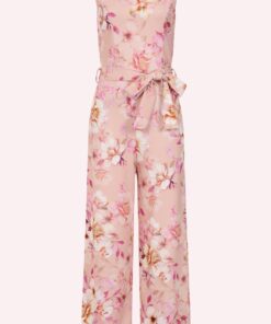 Topvintage exclusive ~ Rosalie Floral jumpsuit in licht blush