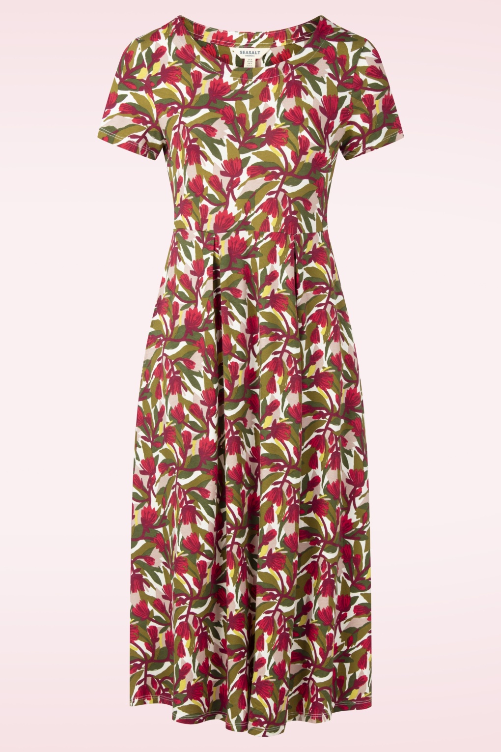 Veronica katoenen jurk in Abstract Protea Chalk