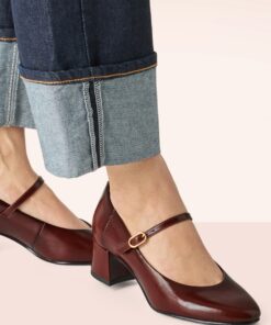 Marie lederen pumps in cognac