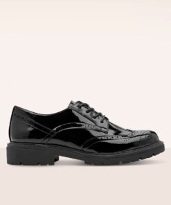 The Mayfair vegan lak brogues in zwart