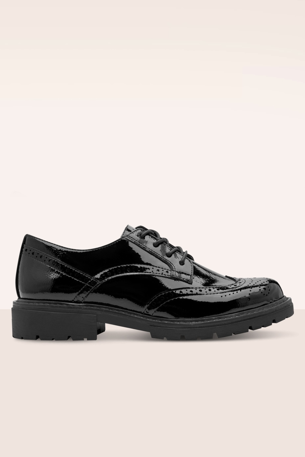 The Mayfair vegan lak brogues in zwart